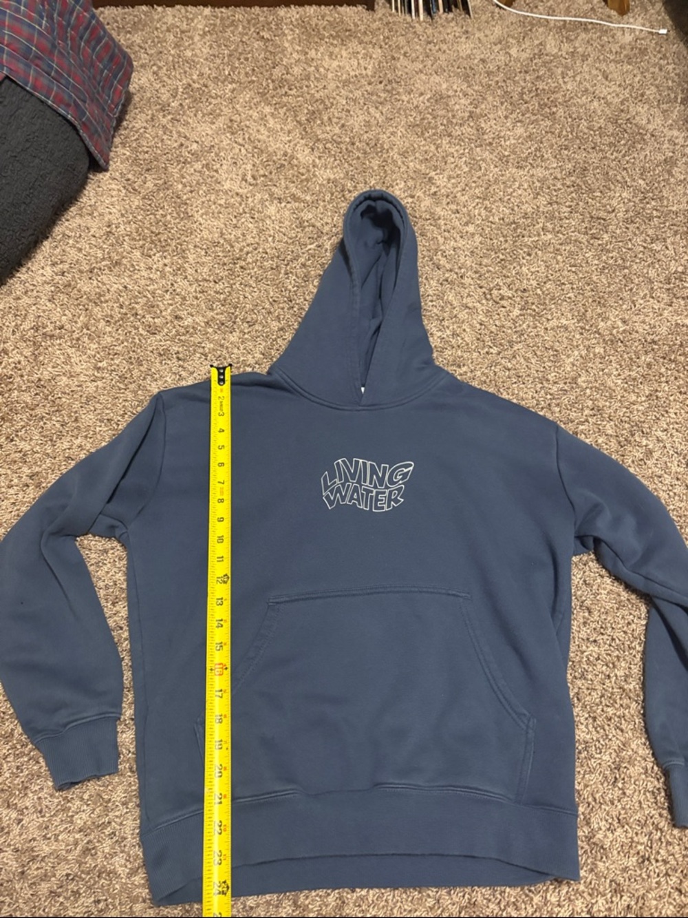 Living Water Navy Blue Hoodie - Pullover Sweatshirt - Picture 7 of 8